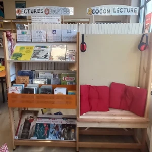 Photo de l'espace de lectures adaptées au CDI